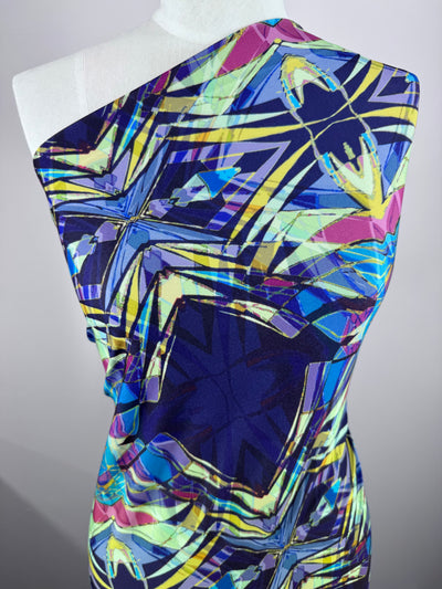 Designer Printed Lycra - Neon Prism - 150cm