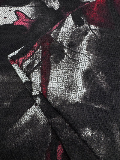 Textured Knit - Crimson Abstract - 150cm