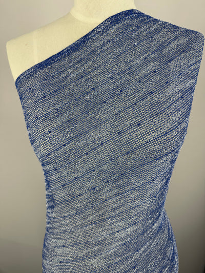 Textured Knit - Sparse Cobalt/White - 135cm