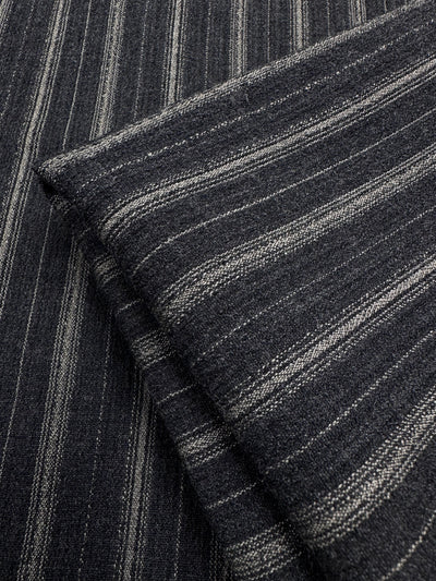 Pure Wool Stretch Crepe  - Charcoal/Gold - 120cm