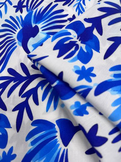 Designer Rayon - Indigo Flora - 145cm