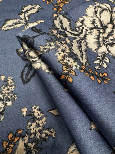 Silky Satin - Slate Damask - 148cm