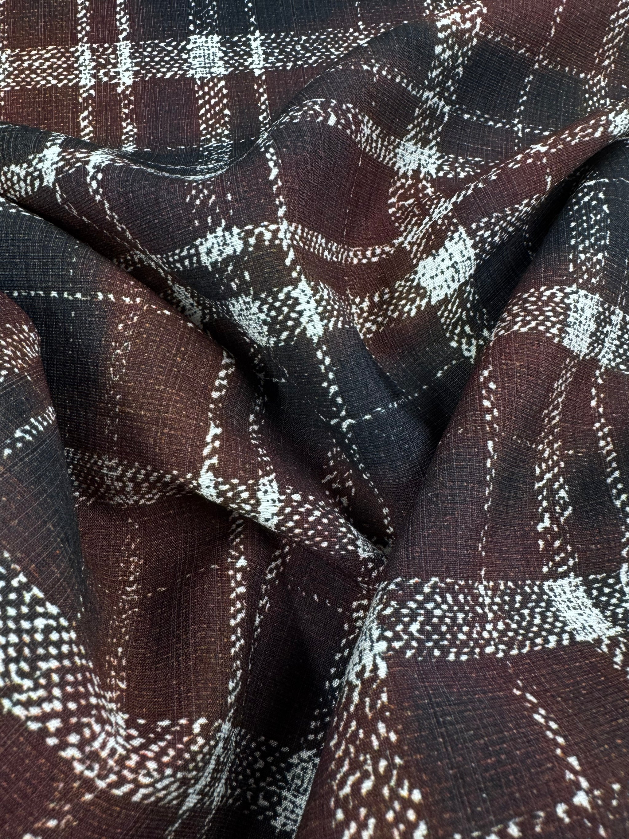 Linen Blend - Rustic Check - 152cm