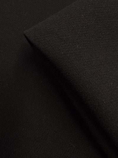 Barathea Weave Block Fused Wool Suiting - Black - 148cm