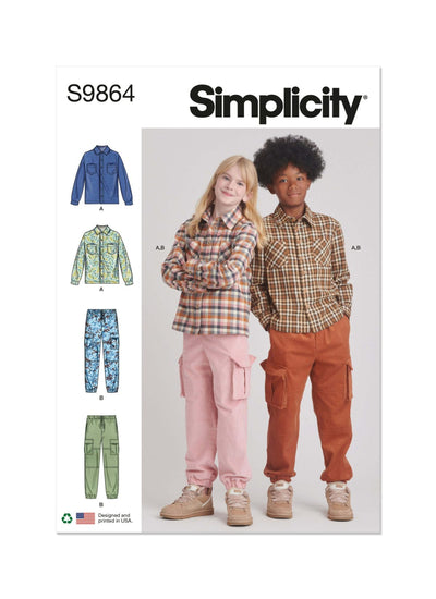 Pattern - Simplicity - S9864 - Girls’ and Boys’ Shirt and Cargo Trousers