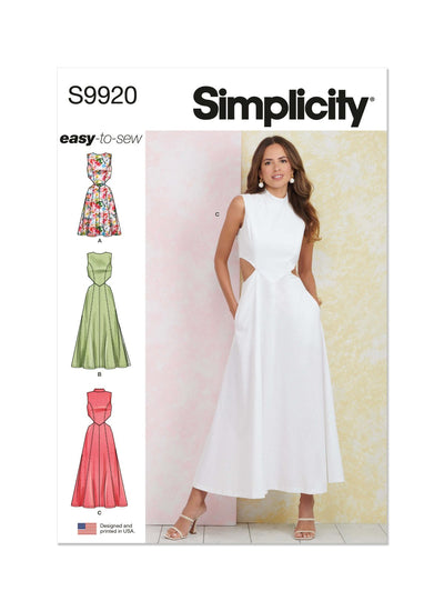 Pattern - Simplicity - S9920 - Misses’ Dress with Neckline and Length Variations