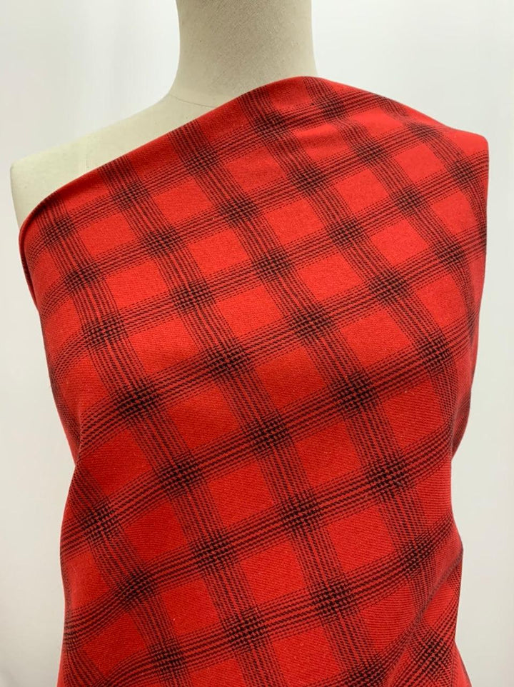 Poly Linen - Red Lumberjack - Super Cheap Fabrics