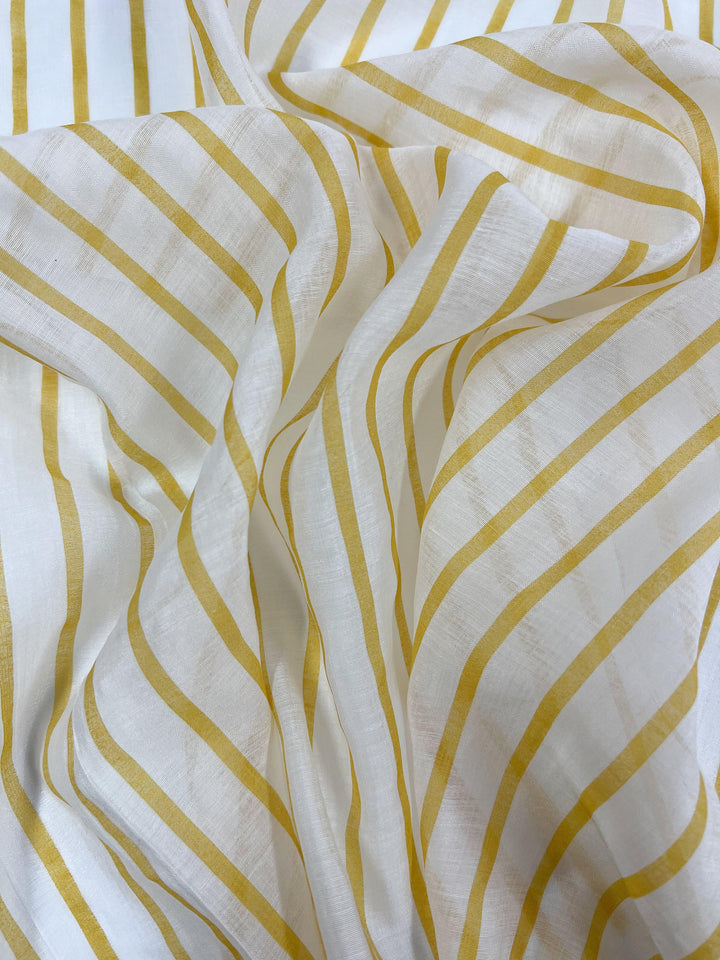 Viscose Voile - Mimosa Stripe - 147cm - Super Cheap Fabrics