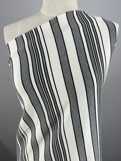 Premium Printed Ponte - Stripes - Super Cheap Fabrics